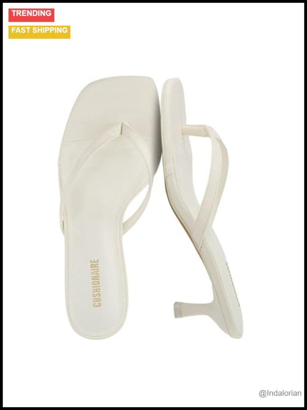 Cushionaire Miami Kitten Heel Thong Sandals Faux Leather Slip On Dressy